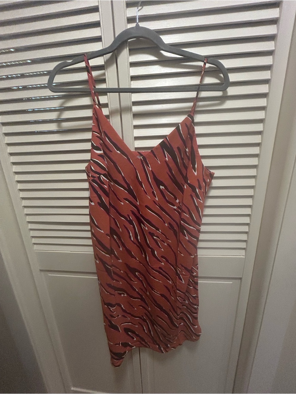 Naked Zebra Rust Zebra-Print Slip Dress